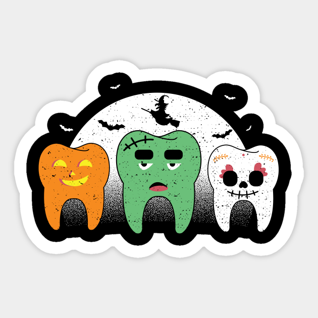 Teeth Halloween Halloween Sticker TeePublic